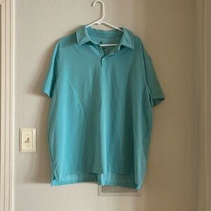 Men’s blue button up top